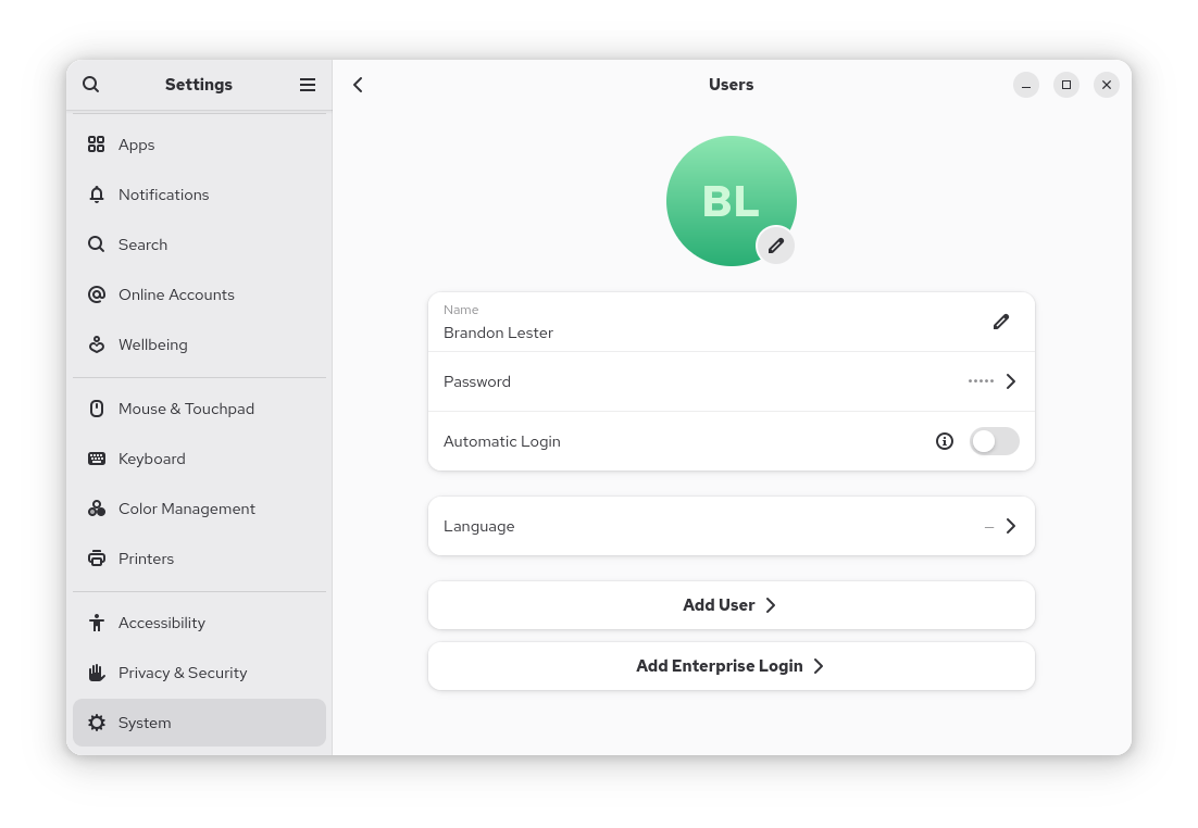 Users Panel