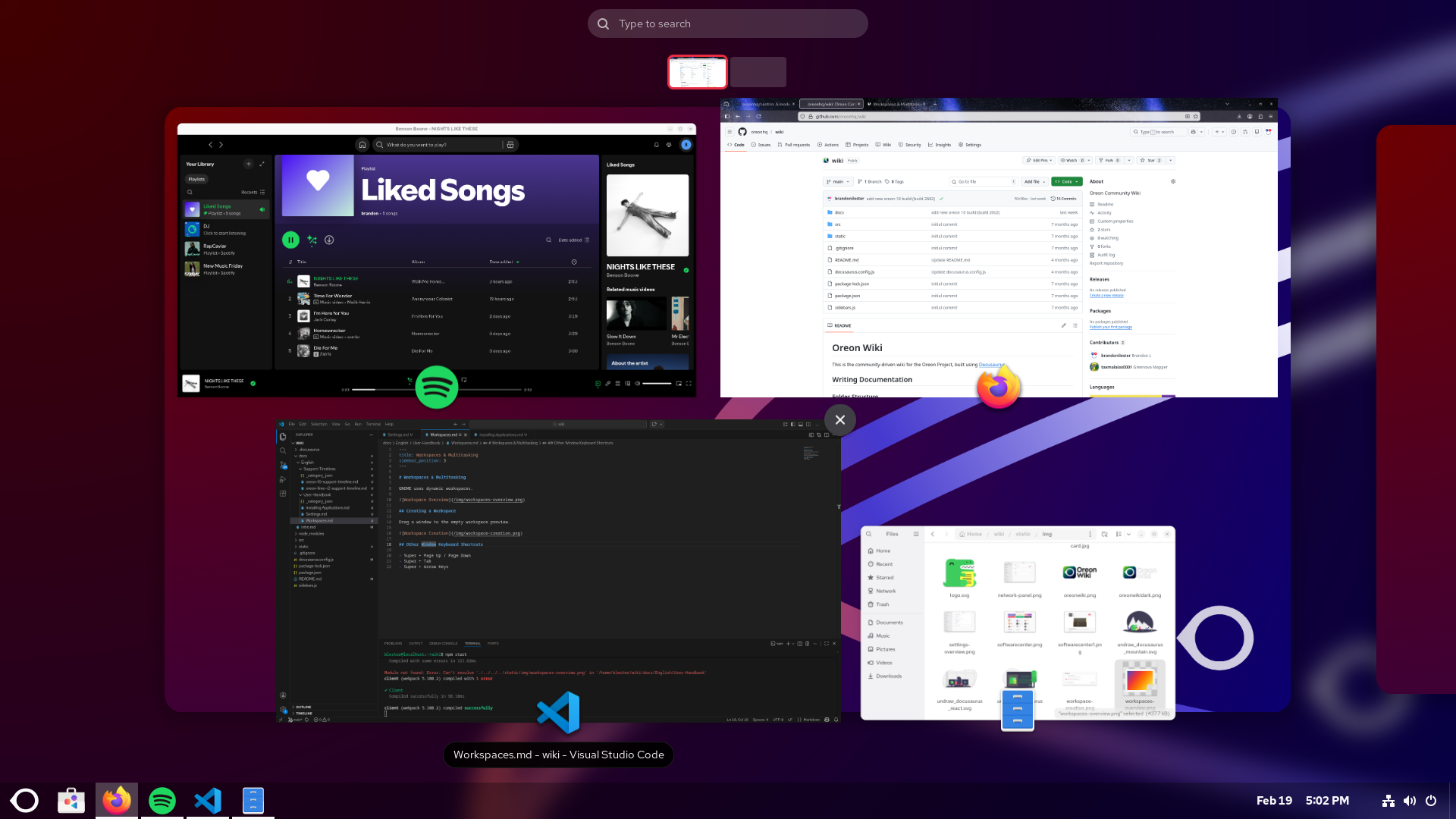 Workspace Overview